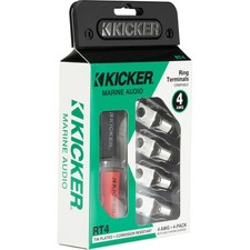 Kicker 47RT4 Nickel Plated 4awg 5/16' Ring Terminal 4 Pack