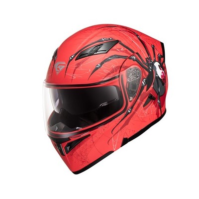 KYPARA Motorcycle Dual Visor Flip up Modular Full Face Helmet with DOT Certif...