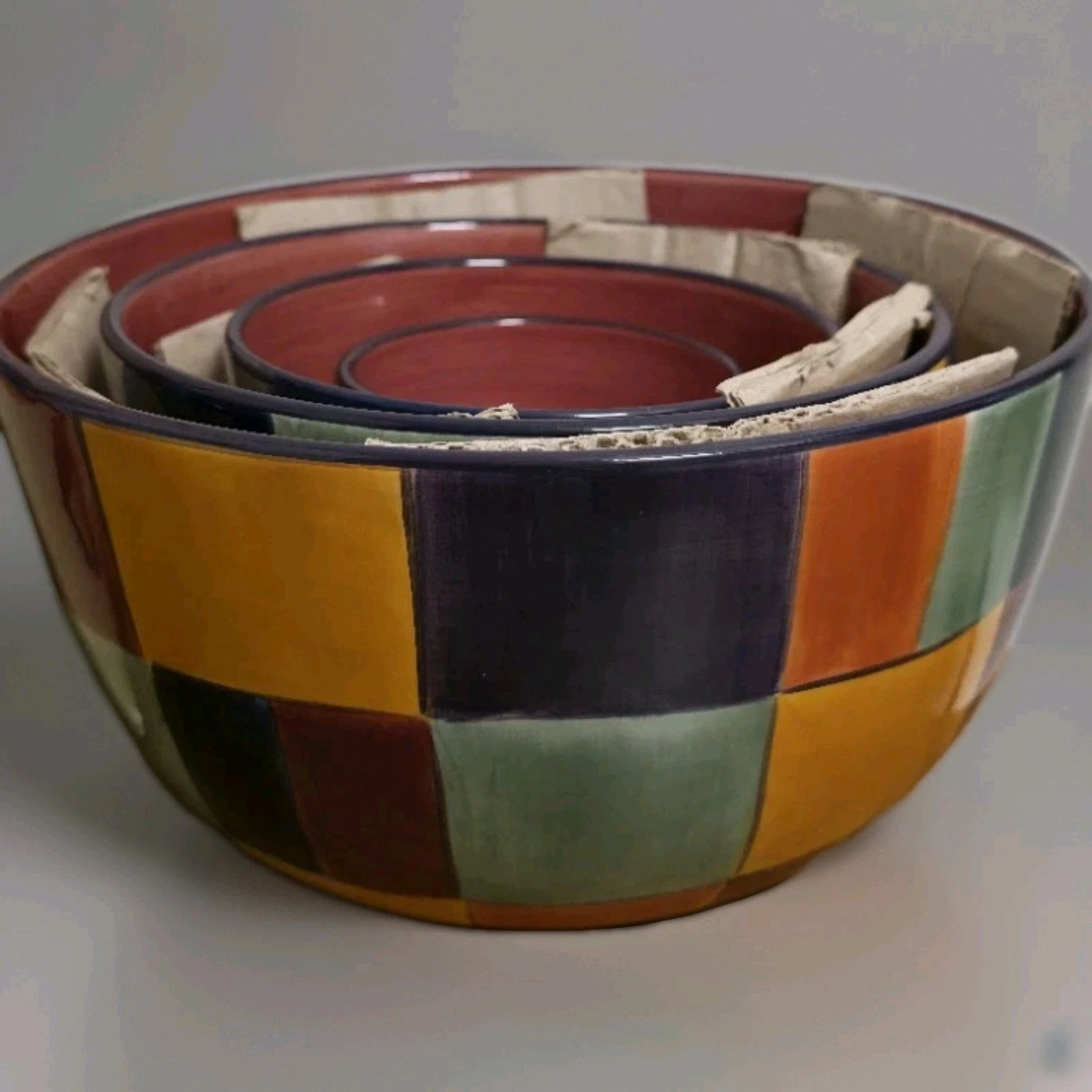 Tabletops Unlimited Caracas Nesting Mixing Serving Bowls 4",6",8", 10" Set/4 NEW