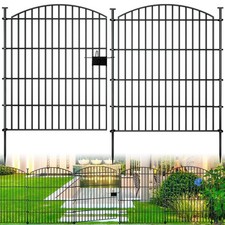 10 Panels Garden Fence Dog Fence Outdoor for Yard, 32in H x 23.6ft L Rustproo...