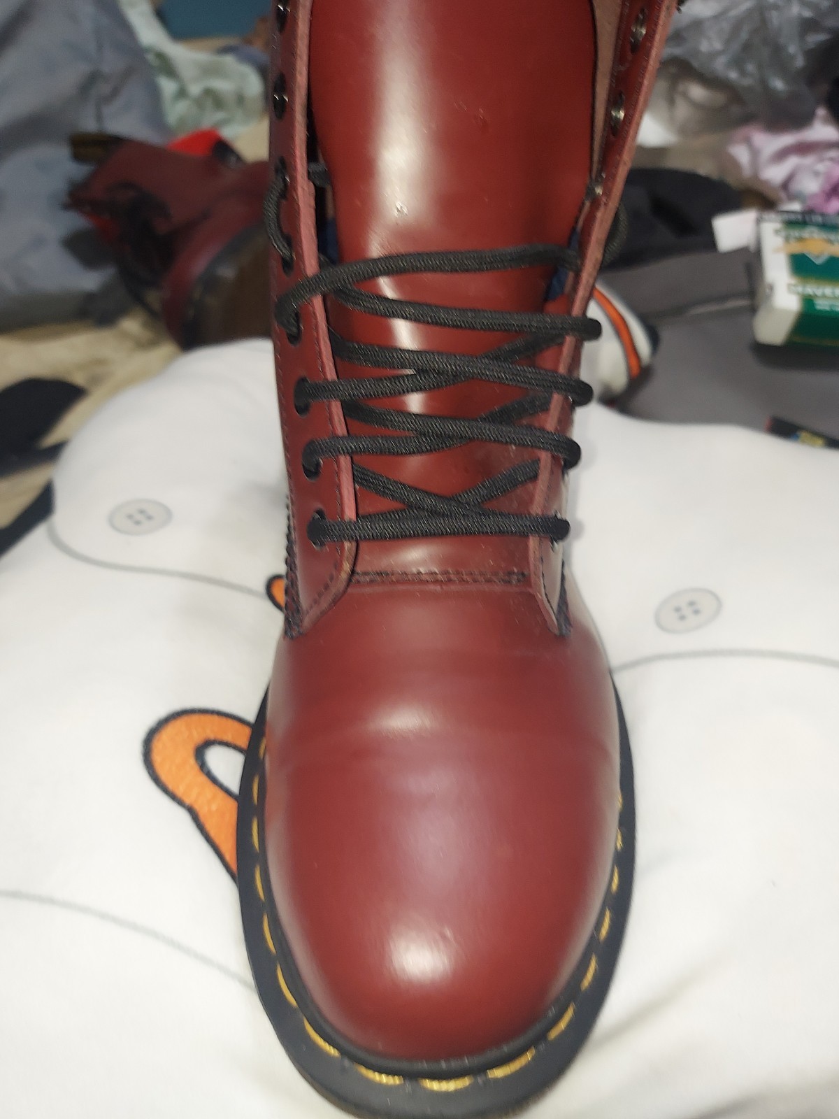 Dr. Martens Burgundy Leather Lace Up Combat Ankle Boots Round Toe US 6 men 7 lad