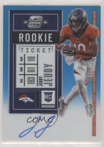 2020 Panini Contenders Optic Ticket RPS Teal /99 Jerry Jeudy #106 Rookie Auto RC