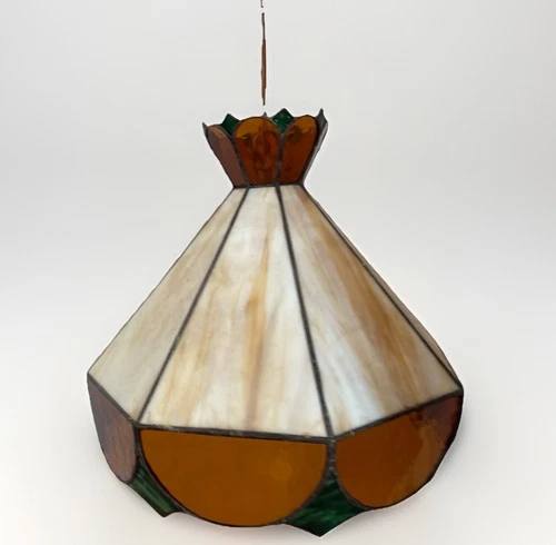 Tiffany Style Orange Stained Glass Hanging Light