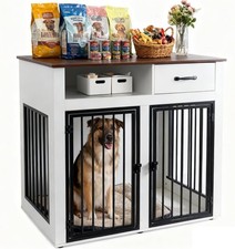 Easy to Assemble Dog Crate Furniture 37.4 Inch No Tools