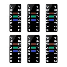 AQUANEAT 6 PCS Aquarium Thermometer Strips, Fish Tank 1.58" x 0.67", black
