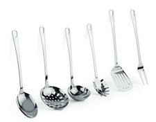 SET MESTOLI 6 PEZZI ACCIAIO INOX 18 10 RESISTENTE ANTIRUGGINE CUCINA UTENSILI PR
