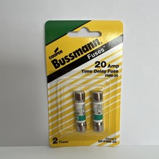 Bussmann 2 Pack 20 Amp BP/FNM-20 General Purpose Time Delay Cartridge Fuse NEW