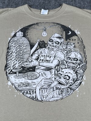Vintage Yazbeck T-shirt Men XL Day Of The Dead Faded Art Tan Skeleton Mexico Y2K