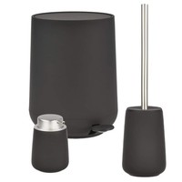 Zone Bad Accessoires Set Pedaleimer Seifenspender ToilettenbüRste Schwarz