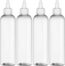 Twist Top Applicator Bottles, Clear 8 OZ Bpa-Free Plastic, Empty, Squeeze, Refil