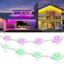 200ft Permanent Outdoor Lights for House, 2025 Smart RGB LED Outside Lights w...