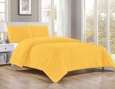 BT684-CK GOLD 3PC PREWASHED QUILT SET