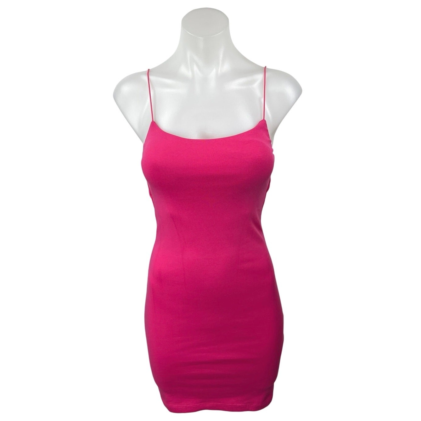 NEW Zara Pink Knit Sleeveless Cami Camisole Mini Bodycon Sweater Tank Dress Sz M