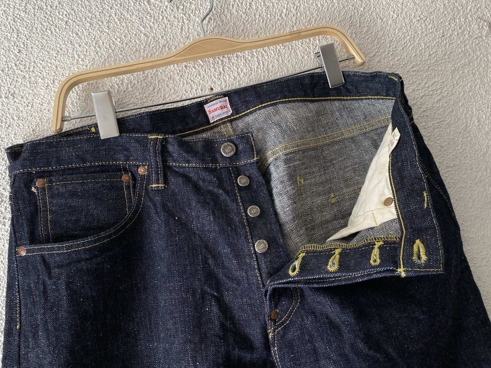 SAMURAI JEANS S140VXJ Jin 17oz Left Hand Twill Selvedge Denim 38/39 x 35 Indigo