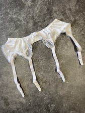 Clearance White Satin Suspender Belt Size Medium Will Fit Uk Size 6 to 10