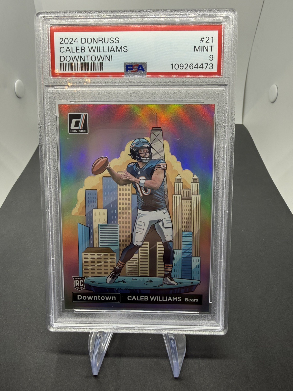 2024 Panini Donruss Optic Downtown! Caleb Williams #21 PSA 9 MINT Rookie RC