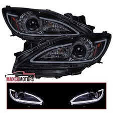 Fits 2010-2013 Mazda 3 Smoke Projector Headlights Led Strip Lamp Pair Leftright Fits 2010-2013 Mazda 3 Smoke Projector Headlights Led Strip Lamp Pair Leftright
