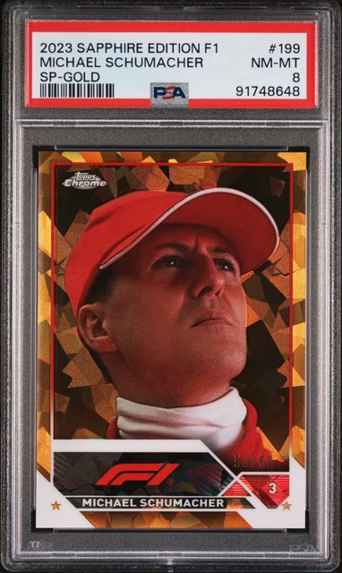 PSA 8 2023 Topps Sapphire Formula 1 F1 Michael Schumacher Gold IV SP 50/50 199