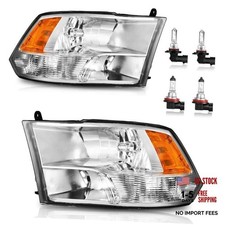 Headlights for 2009 OE Replacement A/Chrome Housing Amber Reflector Clear Lens