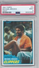 1981 TOPPS BASKETBALL #91 MICHAEL BROOKS ROOKIE PSA 9 MINT NEW CASE LOOKS GEM(B)