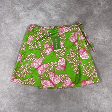 Lilly Pulitzer Dixie Wrap Skirt Lawn Grasshopper Dream Weaver 10 Green Pink NWT