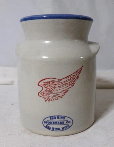 Red Wing Stoneware Cream Can Crock Utensil Holder Jar