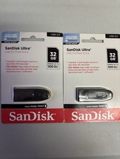 NEW SanDisk 32GB Ultra USB 3.0 Flash Drive 100 MB/s - SDCZ48-032G-AC46 2 Pair