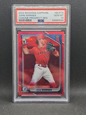 2024 Bowman Sapphire Chrome Prospect - John Wimmer - Red /5 PSA 10!