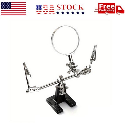 Helping Third Hand Magnifier Soldering Stand Clamp Holder Alligator Clip Tool