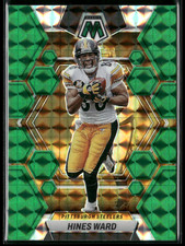 Hines Ward 2023 Panini Mosaic Green Prizm Refractor #208 Pittsburgh Steelers