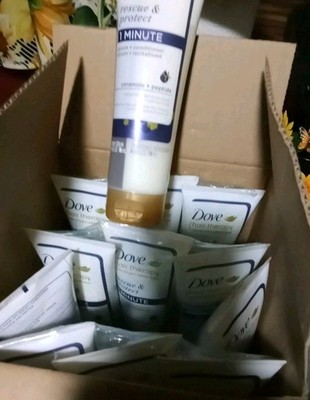 Box of 12 Dove Hair Therapy RESCUE & PROTECT 1 MINUTE Serum + Conditioner