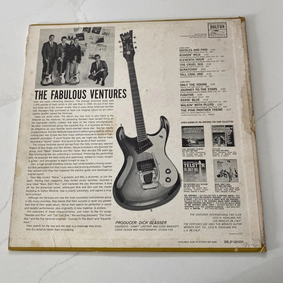 The Ventures vinyl LP album record EX Original The Fabulous - Image 2 of 4