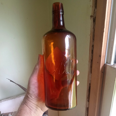 McKEEVER BROS RYE WHISKEY PHILADELPHIA EMB MB MONOGRAM &LABEL RARE 1890s BOTTLE