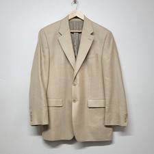 Lauren Ralph Lauren Vintage Sport Coat 40R Beige Silk Linen Wool Herringbone