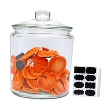 1 Gallon Glass Canister, Cookie Jar & Candy Jar with Airtight Lid, Large Food 