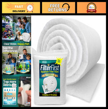 Aquarium Filter Floss Pad for Fish Tanks - 12"x72" Media Roll, 3/4"-1" Thick, Cl