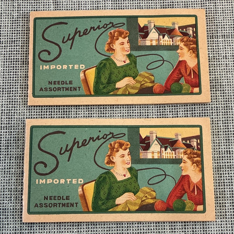 Synerio Imported Hand Sewing Needle Assortment Paper Cases/Booklets Vintage