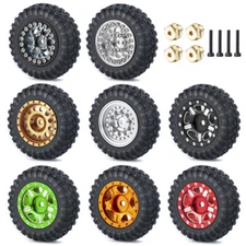 Rubber Tires w/ Metal Wheel Rims & Adapter For Kyosho Mini-Z 4x4 1/18 Jimny 1/24