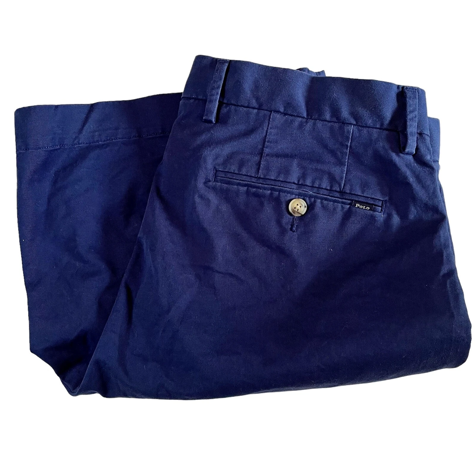 Polo Ralph Lauren Mens Flat Front Navy Blue Golf Stretch Classic Fit Size 36