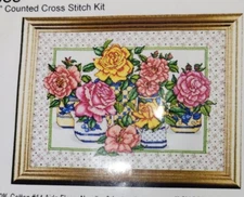 Design Works Roses Counted Cross Stitch Kit Pots of Roses #9811