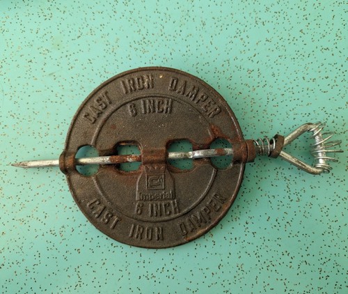Vintage 6 Inch Cast Iron Stove Damper By Imperial