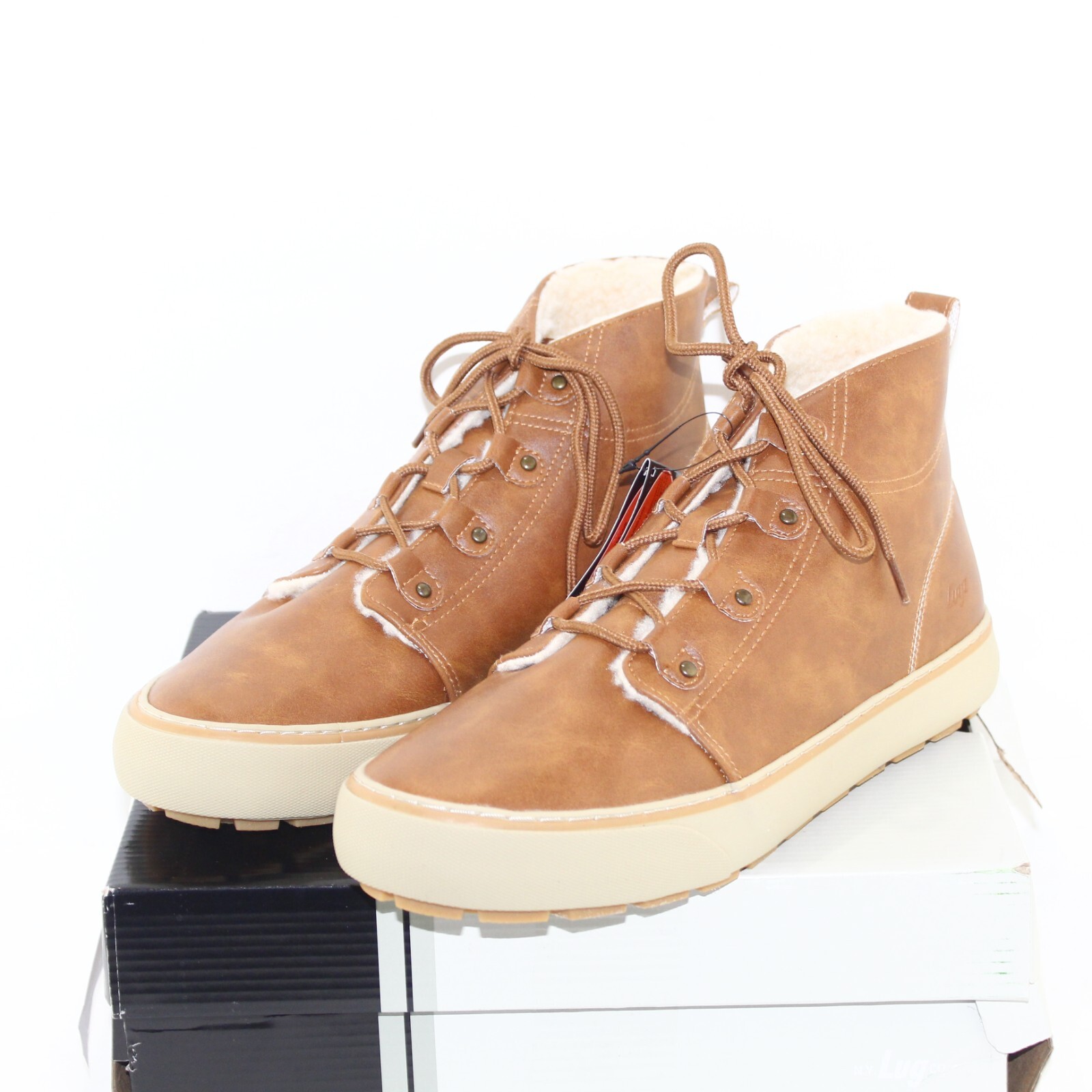 LUGZ womens Evergreen Fleece lace up ankle boots shoe size 11 M tan NEW