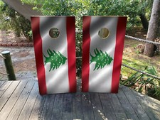 WATERPROOF  FADEPROOF Cornhole Board Wraps / Lebanese Flag /