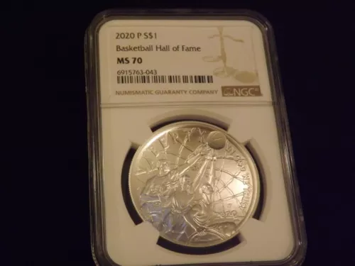 2020-P   50 C   Basket Ball  Hall Of Fame      NGC MS 70