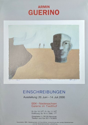 Armin Guerino, Ausstellungsplakat Hannover, Kugelschreiber signiert & datiert. - Bild 1 von 9