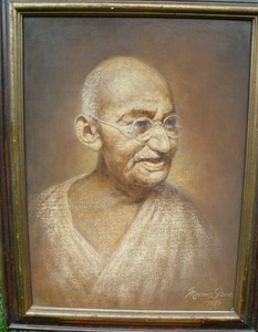 wonderful oil painting of mohandas gandhi ebay details about wonderful oil painting of mohandas gandhi
