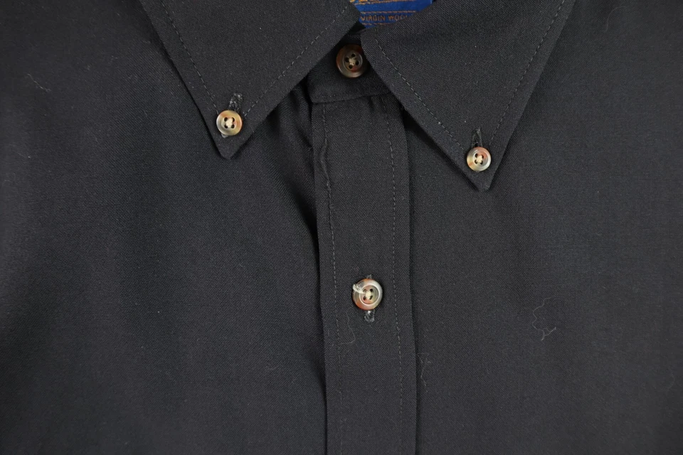 Винтажный 90-х годов Y2K SIR PENDLETON США мужской sz L черный пуговицах шерсти платье рубашка - Изображение 4 из 4