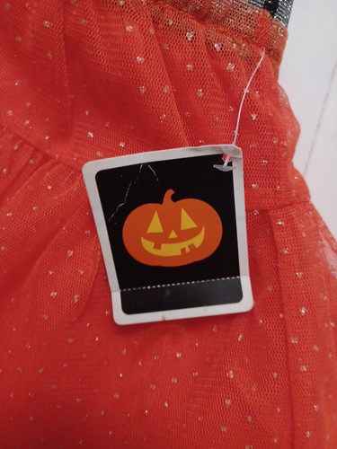Tutu Glitter Mesh Skirt Orange Sz 4-5 Girls NWT Lined Cosplay Halloween Dress-up - Picture 4 of 5