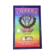 Chakra Lava Stone Bracelet - Essential Oil Set - Rose