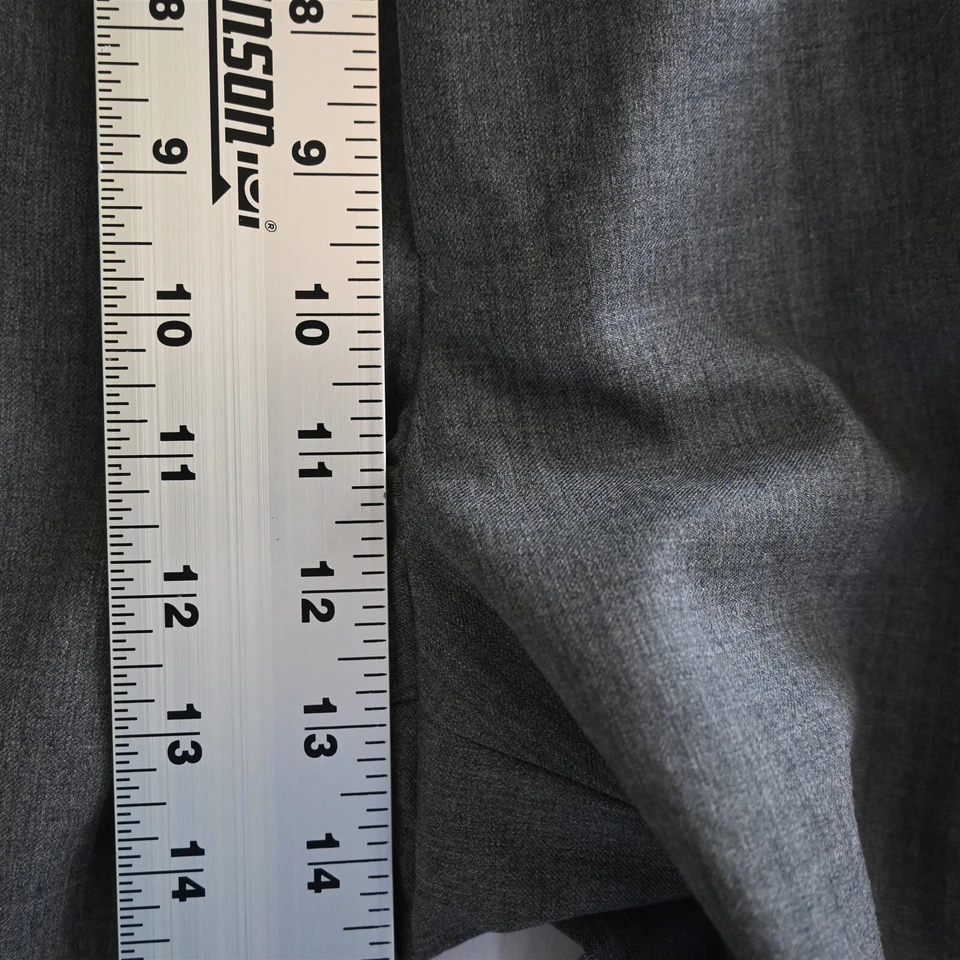 Pantalones de vestir Nautica 34x32 gris 100 % lana franela plisados con puños para hombre Foto 3 de 4